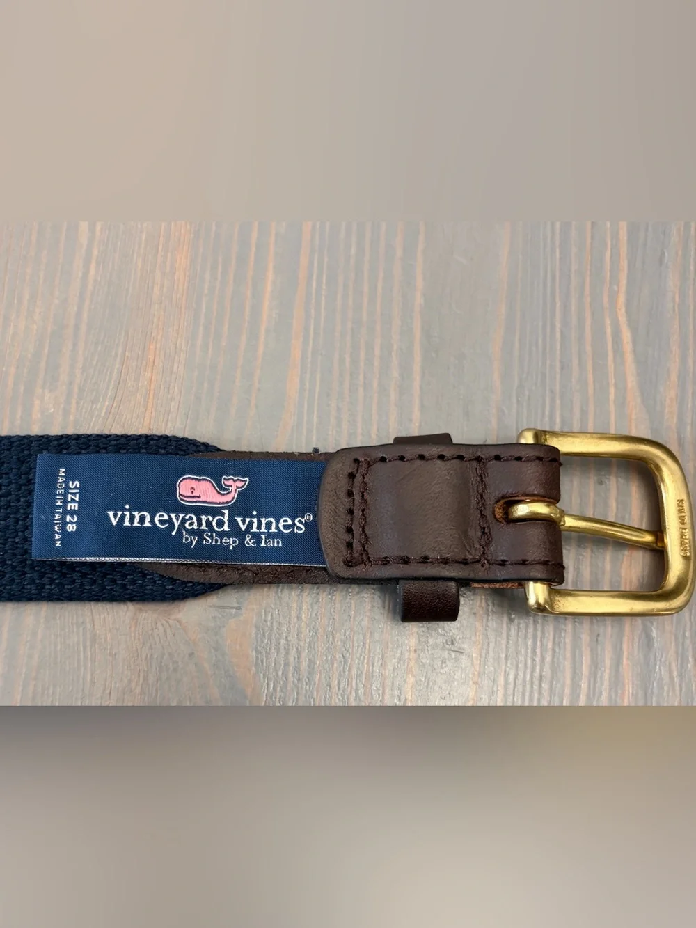 Vineyard Vines Navy and White Whale Pattern Belt
